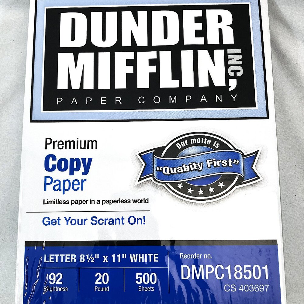 The Office Dunder Mifflin Premium Printer Copy Paper 8.5" x 11" (500 Sheets)